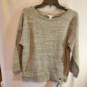 DAILY RITUAL WOMEN'S CREW NECK HEATHERED GREY SHIRT, SIZE MEDIUM, LONG SLEEVE,